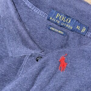 Polo Ralph Lauren Stretch Mesh Short Sleeve Polo Men's XL Navy Blue Pony